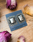 Sterling Silver Square Stud Earrings – Artist Leander Tahe – USA Made