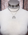 Dusty Squash Blossom Layer Fashion Necklace