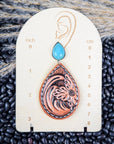 Delanie Tooled Leather Teardrop-Fashion Earrings