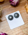 Medium Sterling Silver Concho Stud Earrings
