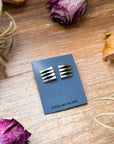 Sterling Silver Square Stud Earrings – Native Made by L. Tahe (Navajo Artist)