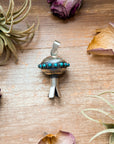 Sterling Silver Blossom Pendant with Kingman Turquoise – Native Made by M.S.
