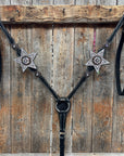 Black Oil Floral Jet and Stars Browband/One Ear Breastcollar Tack Set 