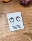 Sterling Silver Mini Naja Stud Earrings with Kingman Turquoise