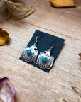 Sterling Silver Eagle Dangle Earrings with Turquoise