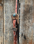 Medium Oil V Brow Oval Turquoise Browband & Breastcollar Tack Set 