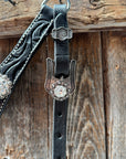 Black Oil V Brow Clear Browband & Breastcollar Tack Set 
