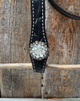 Black Oil V Brow Clear Browband & Breastcollar Tack Set 