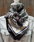 35X35"  Blue and Cream Paisley Wild Rag / Scarf WR3408