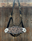 Black Nylon Horse Halter – Bronc Noseband with Crystal Conchos NH103