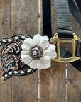Black Nylon Horse Halter – Bronc Noseband with Crystal Conchos NH103