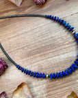 Faceted Lapis & Hematite Necklace – 21.5"
