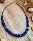 Faceted Lapis & Hematite Necklace – 21.5"