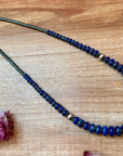 Lapis Rondelle & Hematite Necklace – 21"