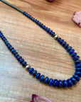 Lapis Rondelle & Hematite Necklace – 21"