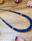 Lapis Rondelle & Hematite Necklace – 21"