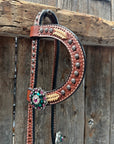 Rawhide Fuchsia, Clear and Emerald One Ear Headstall and Breastcollar Tack Set 