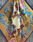 35X35" Purple and Blue Floral Wild Rag / Scarf WR3433