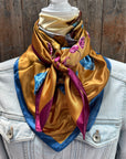35X35" Purple and Blue Floral Wild Rag / Scarf WR3433