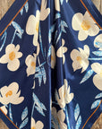 35X35" Cream and Blue Wild Rag / Scarf WR3429