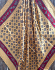 35X35" Gold and Red Patterned  Wild Rag / Scarf WR3349