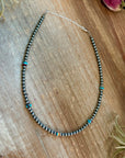 Mohave & Sterling Silver Beaded Necklace – 4 mm Sterling + 6 mm Mohave