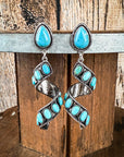 Sister Post Dangle Fashion Earrings - Silver