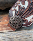 Bronc Noseband With Copper Intricate Engraved Western Conchos