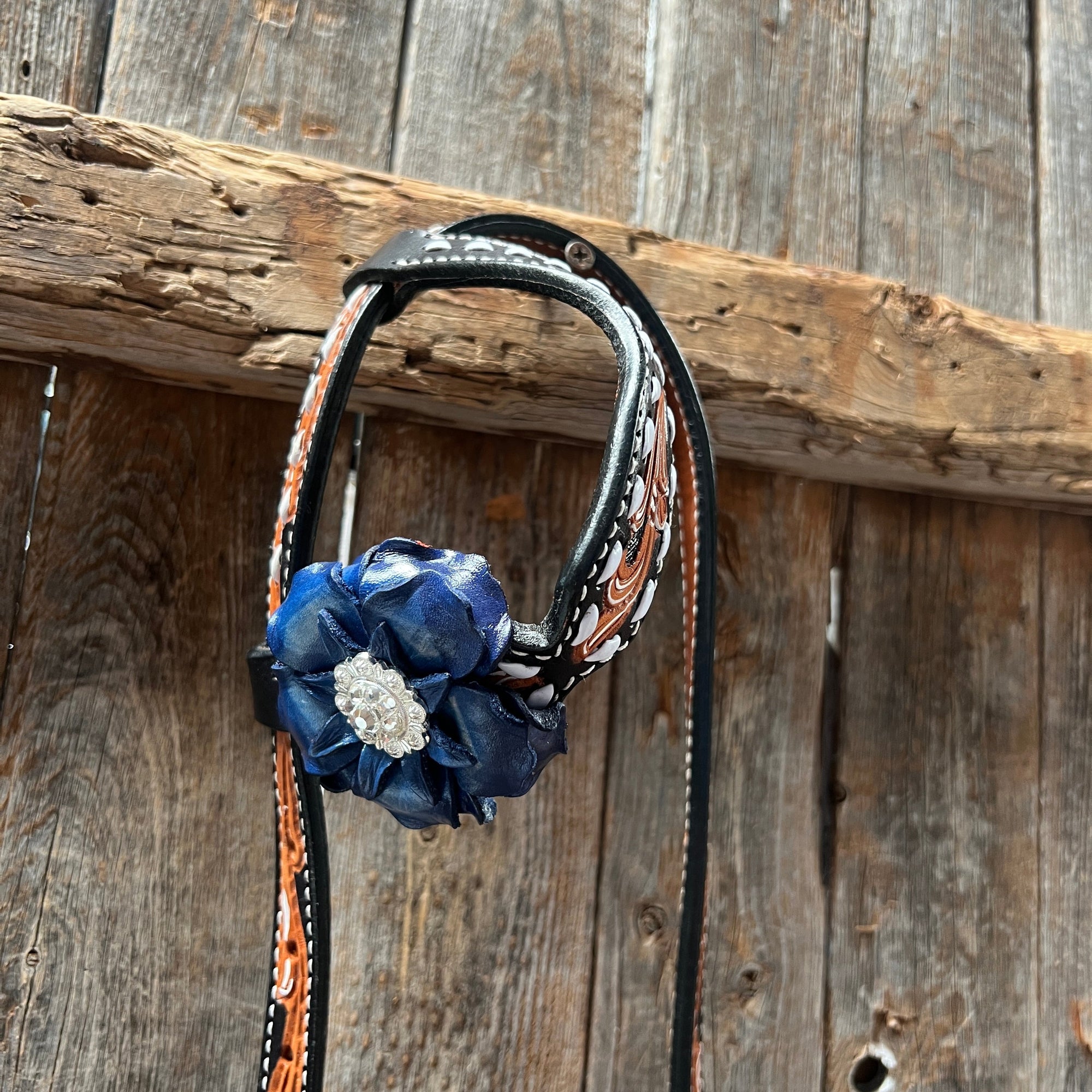 Classic Red, White and Blue Browband/One Ear Tack Set  