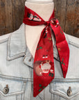 Red Holiday Western Skinny Mini Wild Rag Scarf / Cowgirl Necktie  