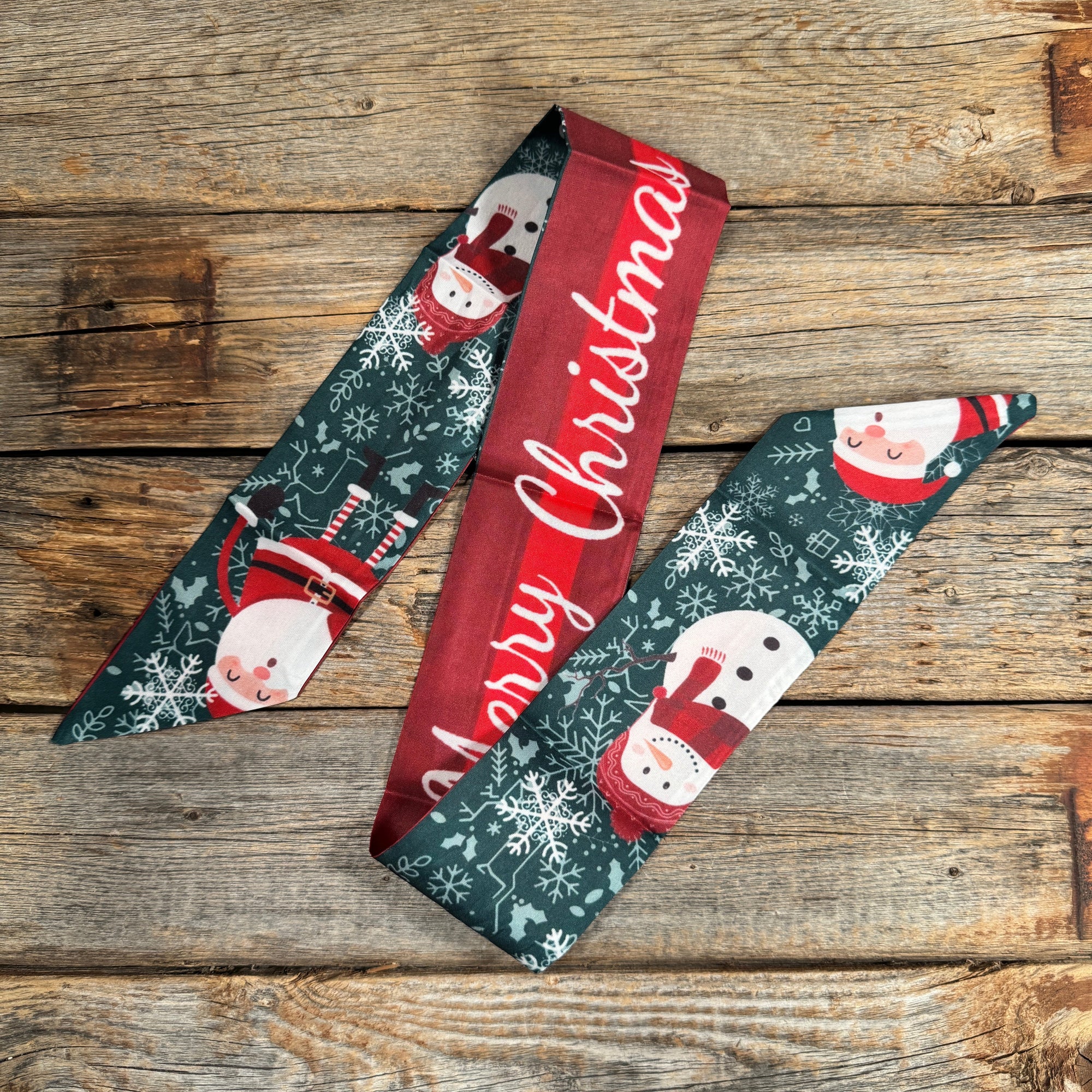 Green Holiday Western Skinny Mini Wild Rag Scarf / Cowgirl Necktie  