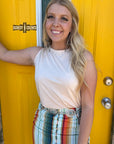 CREAM- Rowdy Studded Tank