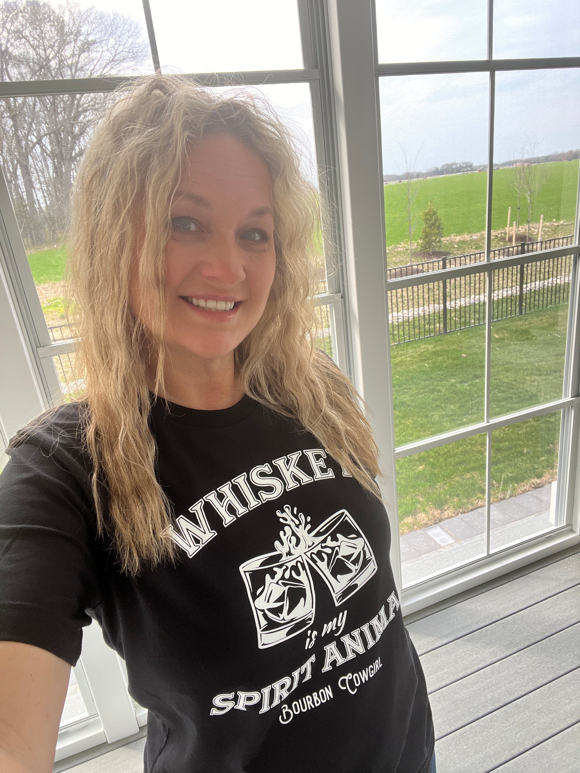 Whiskey Is My Spirit Animal Graphic Tee - Bourbon Cowgirl