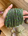 Green Turquoise Glass Seed Bead Necklace – 14 Inch