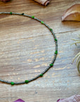 Green Turquoise Glass Seed Bead Necklace – 14 Inch