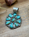 Sterling Silver Sonoran Mountain Turquoise Cluster Pendant – Fits Up to 15mm Beads – Artist Shay Pfeiffer