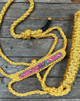 Yellow Mule Tape Rose Halter