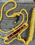 Yellow Mule Tape Rose Halter