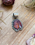 Sterling Silver Sunset Purple Spiny Oyster Chief Head Pendant – Handmade by Artist Shay Pfeiffer