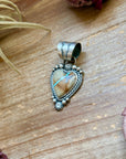 Sterling Silver Ribbon Royston Turquoise Heart Pendant – Fits Up to 10mm Beads – Artist Shay Pfeiffer