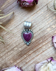 Sterling Silver Purple Spiny Oyster Heart Pendant – Handmade by Artist Shay Pfeiffer