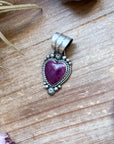 Sterling Silver Purple Spiny Oyster Heart Pendant – Handmade by Artist Shay Pfeiffer
