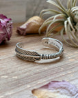 Sterling Silver Hudson Feather Cuff – Fits 5.5” Wrist – Handmade by Artist Jason Ogg