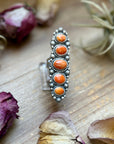 Sterling Silver Orange Spiny Oyster Crawler Ring – Size 8.5 – Artist Shay Pfeiffer