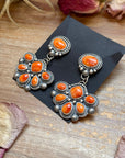 Sterling Silver Orange Spiny Oyster Half Cluster Dangle Earrings – Artist Shay Pfeiffer