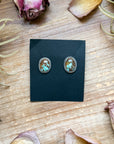 Sterling Silver Rising Phoenix Turquoise Stud Earrings – Handmade by Artist Jason Ogg