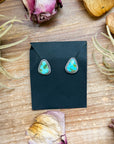 Sterling Silver Sonoran Mountain Turquoise Stud Earrings – Handmade by Artist Jason Ogg