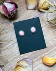 Sterling Silver Pink Conch Stud Earrings – Handmade by Artist Jason Ogg