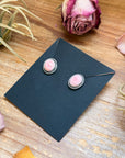 Sterling Silver Pink Conch Stud Earrings – Handmade by Artist Jason Ogg
