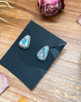 Sterling Silver Golden Hill Turquoise Stud Earrings – Handmade by Artist Jason Ogg